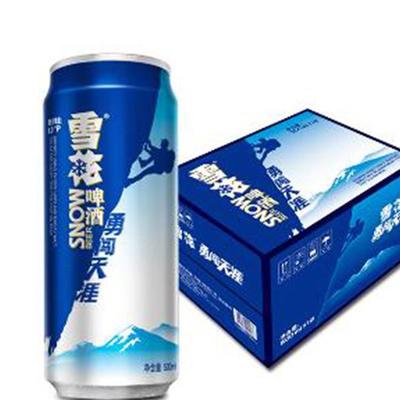 国产啤酒 淡黄色勇闯天涯雪花易拉罐装精品8°500ml*12罐啤酒批发